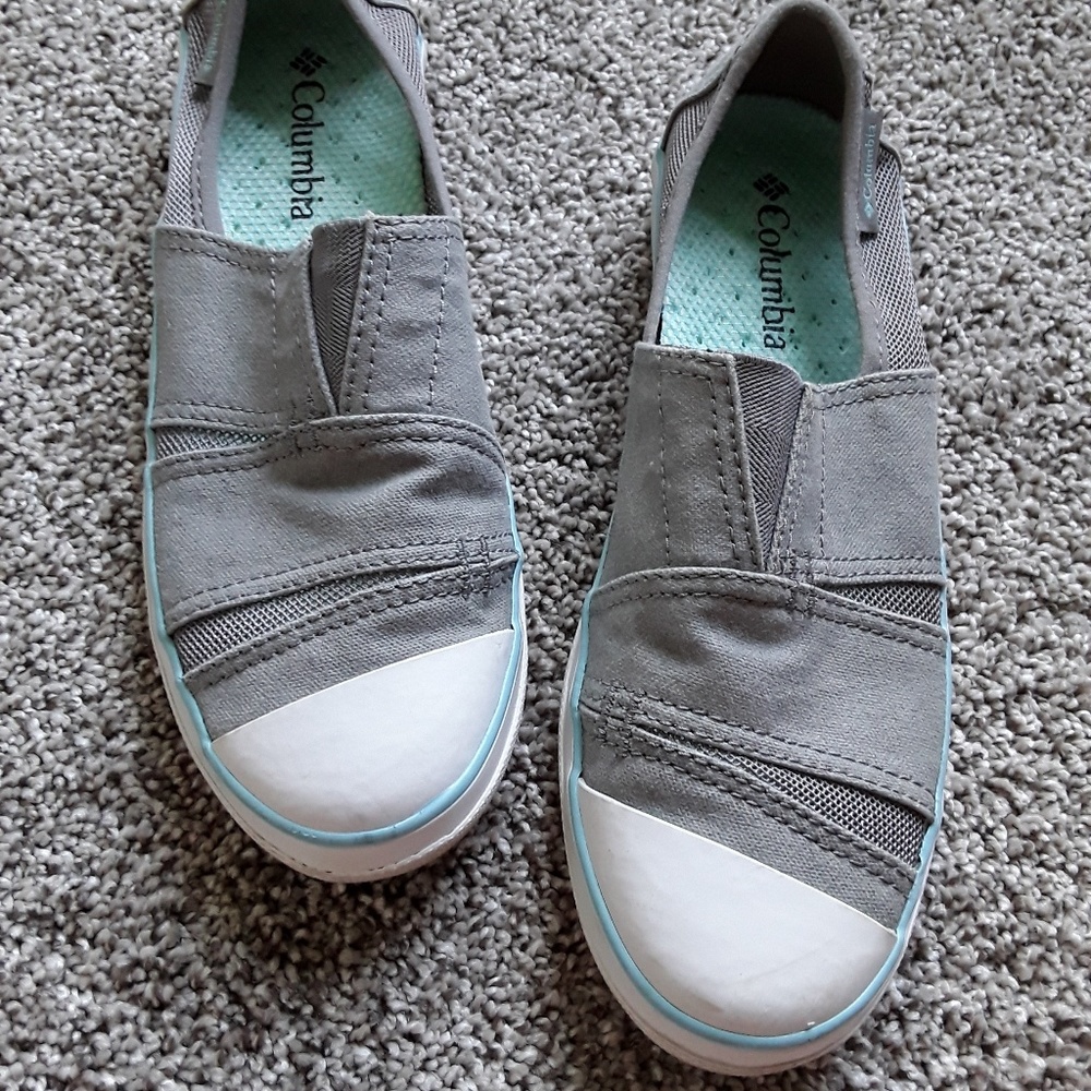 Columbia vent canvas slip on gray shoes women size 6.5